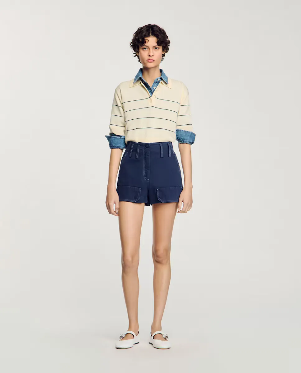 Женские шорты карго с поясными петлями Sandro, темно-синий
Женские шорты карго с поясными петлями Sandro, темно-синий