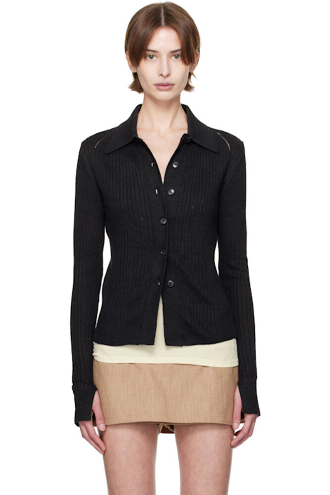 Черная трикотажная рубашка в рубчик mfpen
Черная трикотажная рубашка в рубчик mfpen