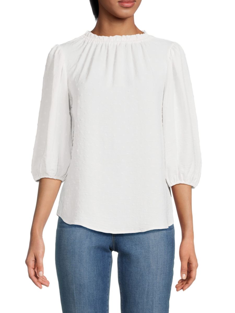 Блузка с рукавами-фонариками в швейцарский горошек Renee C., белый
Блузка с рукавами-фонариками в швейцарский горошек Renee C., белый