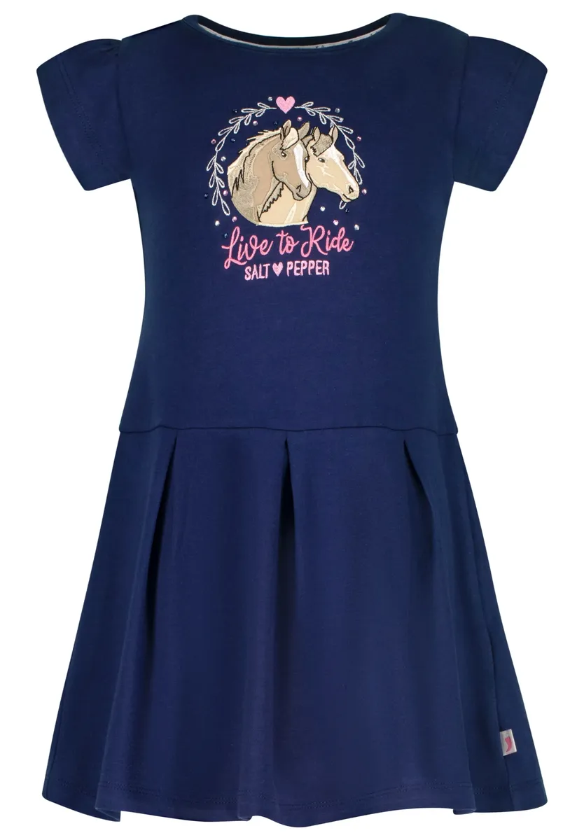Трикотажное платье "СОЛЬ И ПЕРЦ" "Horse Club" с великолепной аппликацией в виде лошади Salt And Pepper, синий
Трикотажное платье "СОЛЬ И ПЕРЦ" "Horse Club" с великолепной аппликацией в виде лошади Salt And Pepper, синий