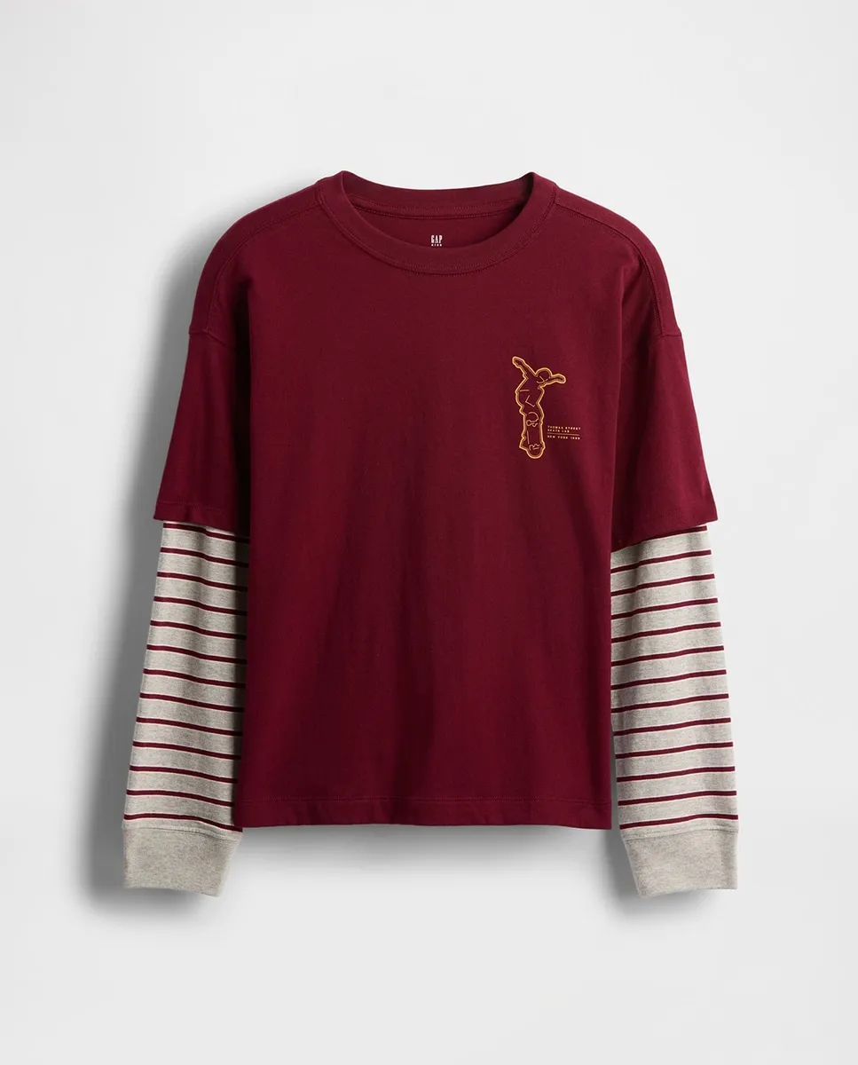 Детская футболка с эффектом двухслойности Gap, красный
Детская футболка с эффектом двухслойности Gap, красный