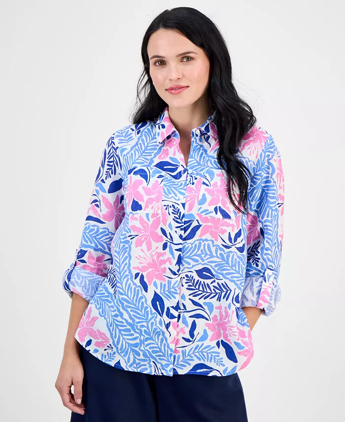 Блузка Petite Bhavana из льна с цветочным принтом Charter Club, белый
Блузка Petite Bhavana из льна с цветочным принтом Charter Club, белый