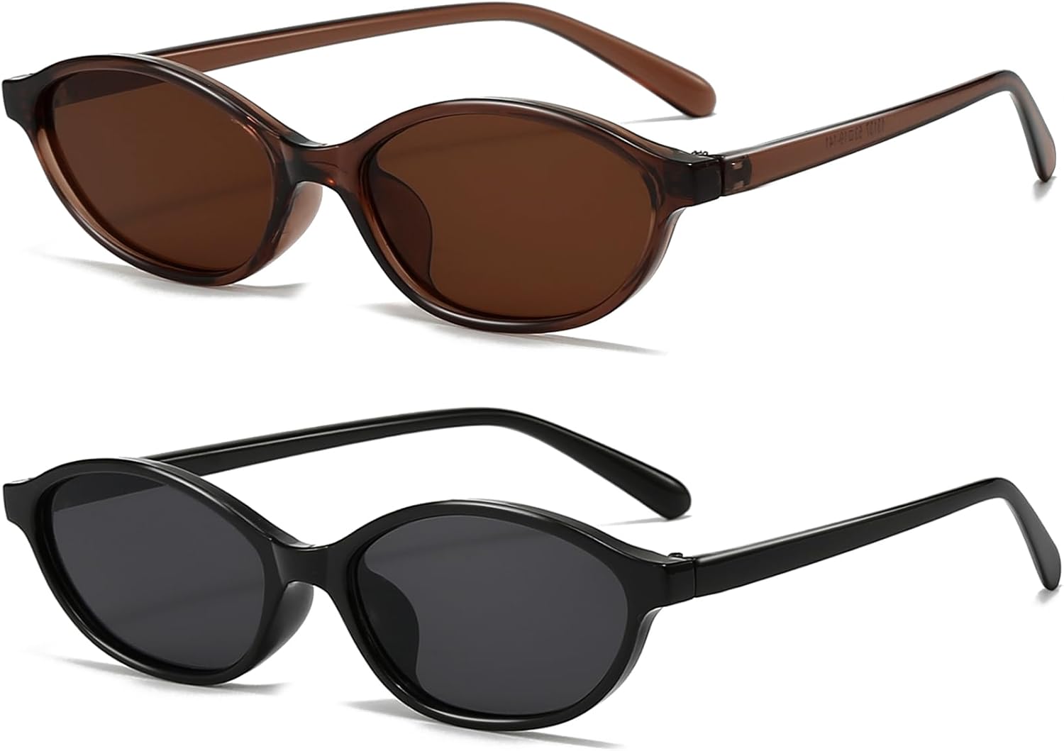 Ретро овальные солнцезащитные очки для женщин, маленькие овальные очки в стиле 90-х, модные узкие очки «кошачий глаз», винтажные очки, комплект из 2 штук YouthMall, A1 Brown/Brown+ Black/Grey
Ретро овальные солнцезащитные очки для женщин, маленькие овальные очки в стиле 90-х, модные узкие очки «кошачий глаз», винтажные очки, комплект из 2 штук YouthMall, A1 Brown/Brown+ Black/Grey