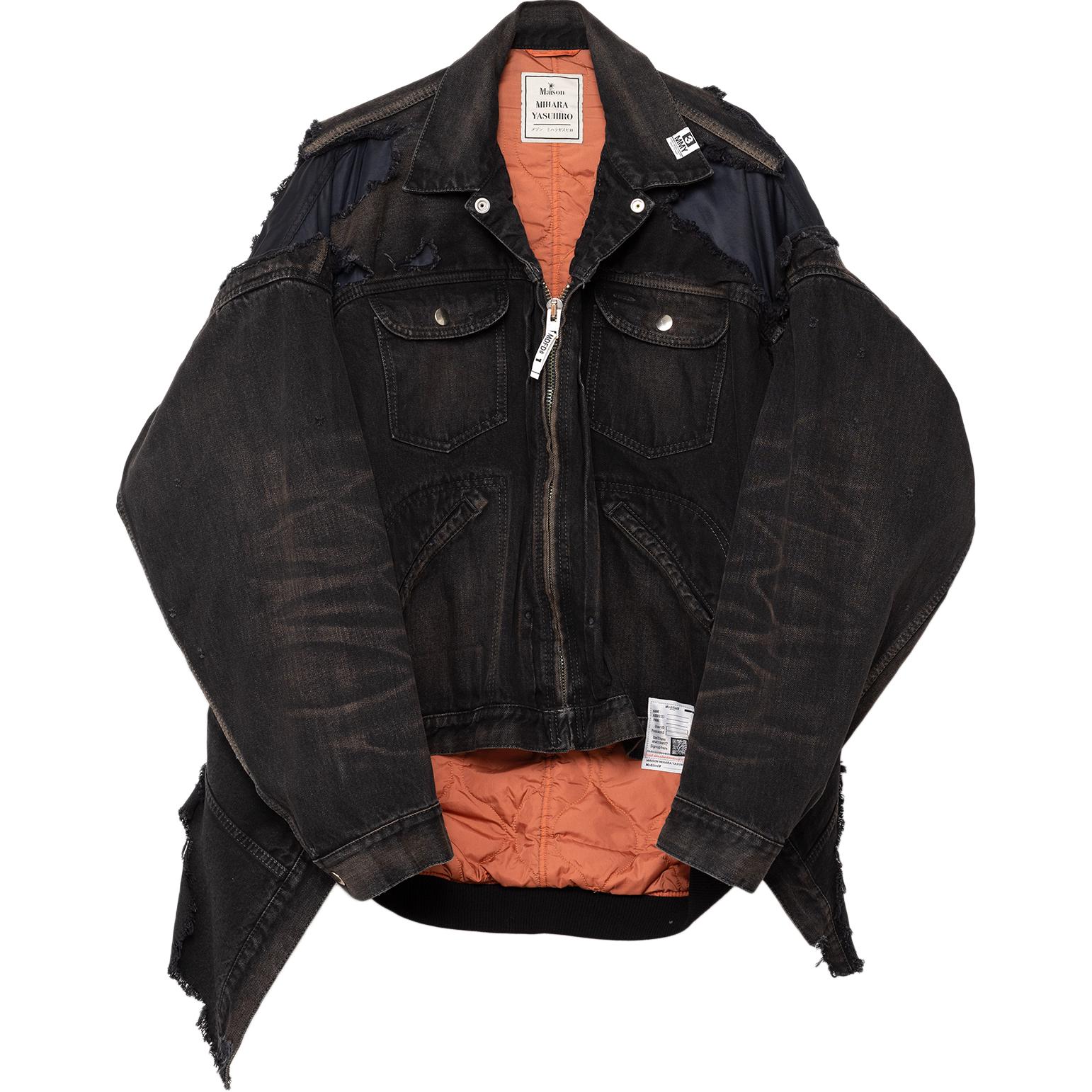 Maison Mihara Yasuhiro Слоёная джинсовая куртка-бомбер, Black
Maison Mihara Yasuhiro Слоёная джинсовая куртка-бомбер, Black
