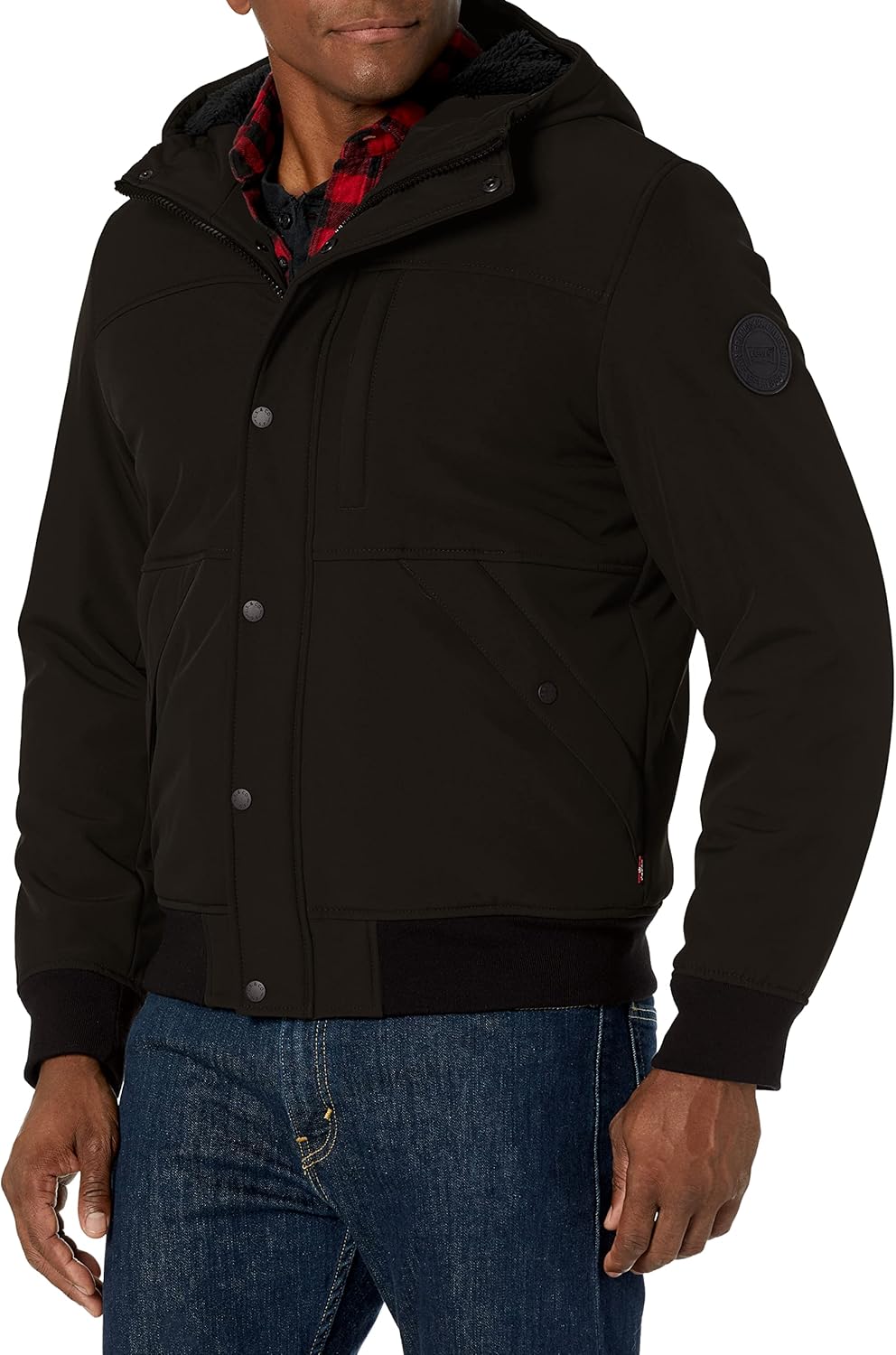 Мужская куртка-бомбер Levi's Soft Shell с подкладкой из шерпы и капюшоном, Black
Мужская куртка-бомбер Levi's Soft Shell с подкладкой из шерпы и капюшоном, Black