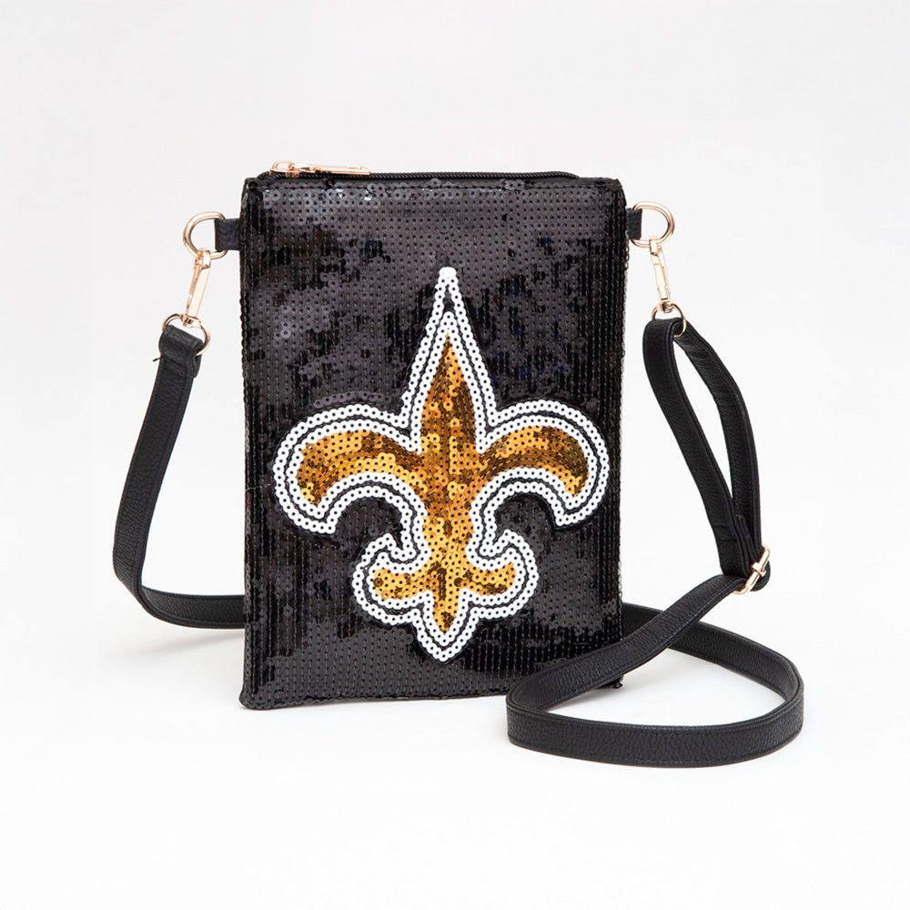 Сумка через плечо с пайетками и декором в виде геральдической лилии FASHNZFAB, черный
Сумка через плечо с пайетками и декором в виде геральдической лилии FASHNZFAB, черный