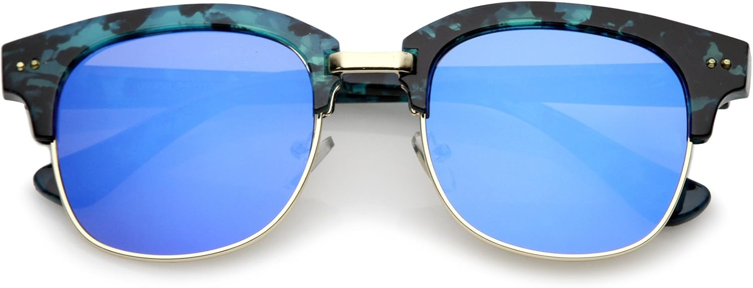 zeroUV - Современные солнцезащитные очки в полуободковой оправе с мраморным принтом, цветными зеркальными плоскими линзами и роговой оправой, 51 мм, Blue Gold / Blue Mirror
zeroUV - Современные солнцезащитные очки в полуободковой оправе с мраморным принтом, цветными зеркальными плоскими линзами и роговой оправой, 51 мм, Blue Gold / Blue Mirror