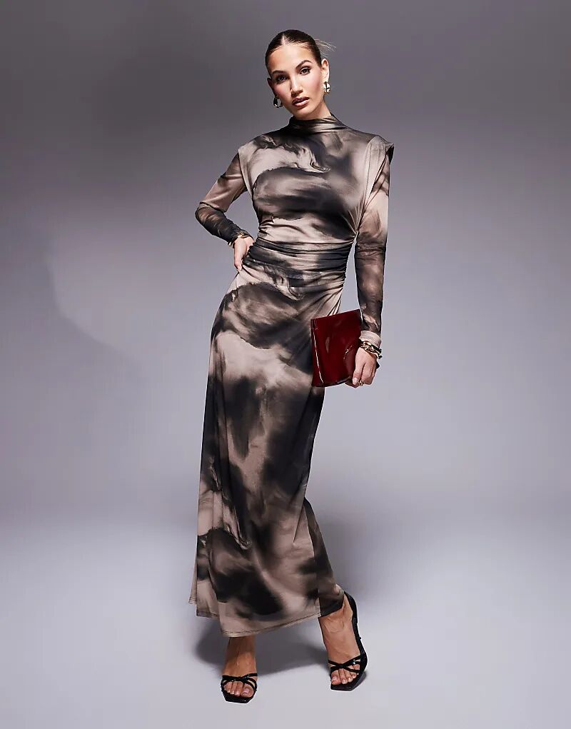 Платье макси с высоким воротом и длинными рукавами в тон мраморного рисунка ASOS DESIGN
Платье макси с высоким воротом и длинными рукавами в тон мраморного рисунка ASOS DESIGN