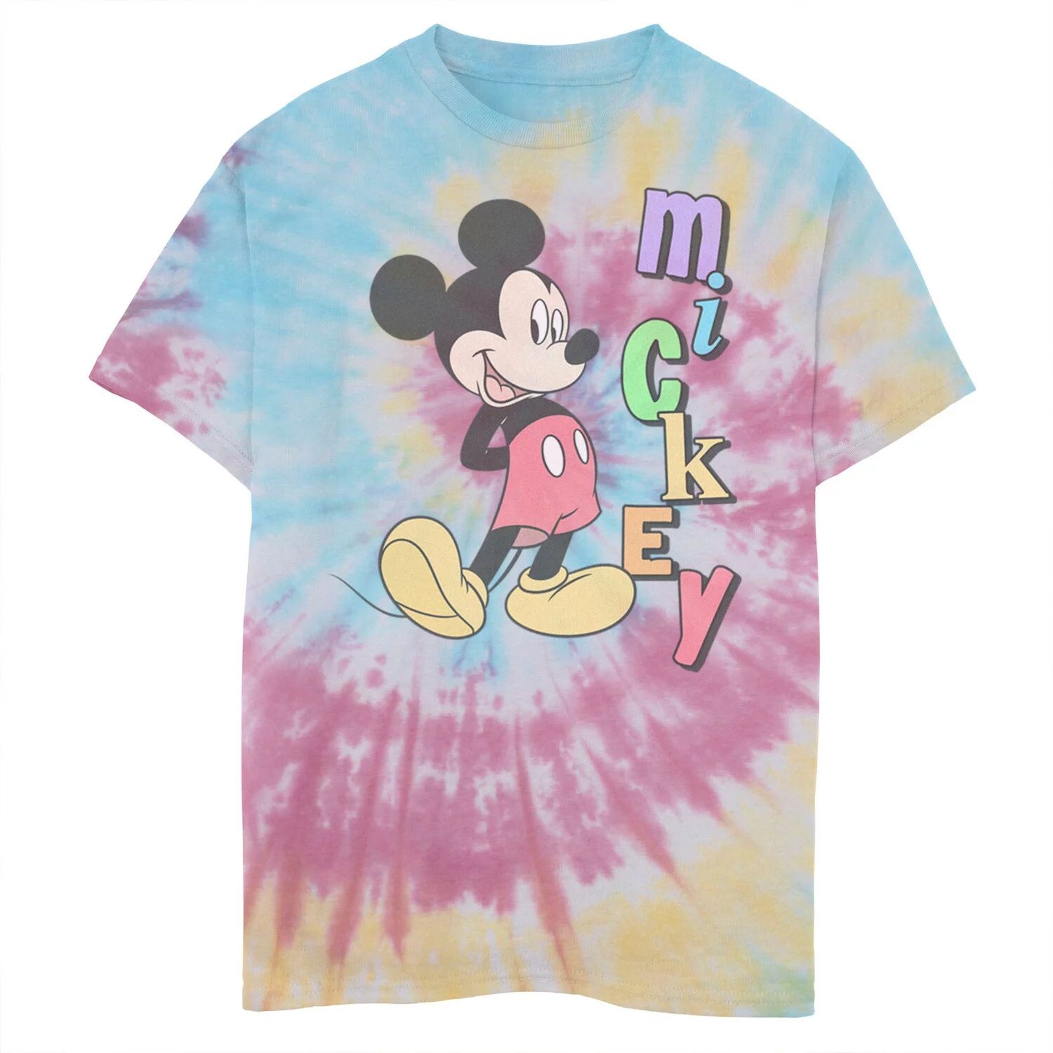 Футболка с изображением Микки Диснея для мальчиков 8–20 лет, стоящая, с вертикальным радужным именем и рисунком тай-дай Disney
Футболка с изображением Микки Диснея для мальчиков 8–20 лет, стоящая, с вертикальным радужным именем и рисунком тай-дай Disney