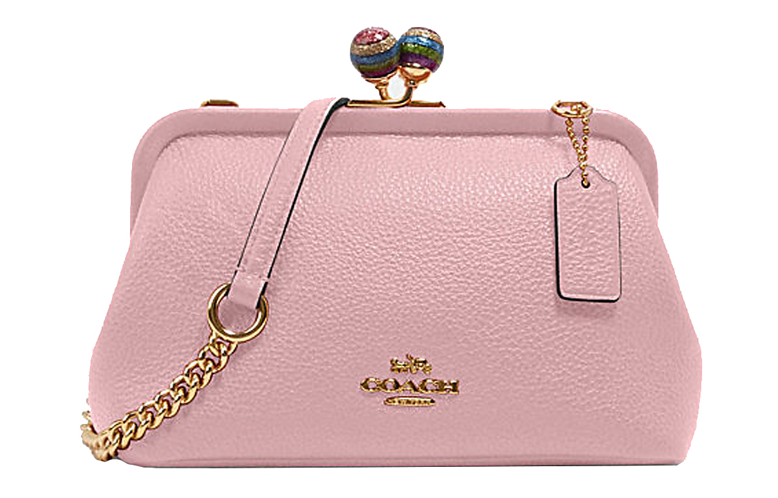 COACH Кожаная сумка с цепочкой и застежкой-кисслок
COACH Кожаная сумка с цепочкой и застежкой-кисслок