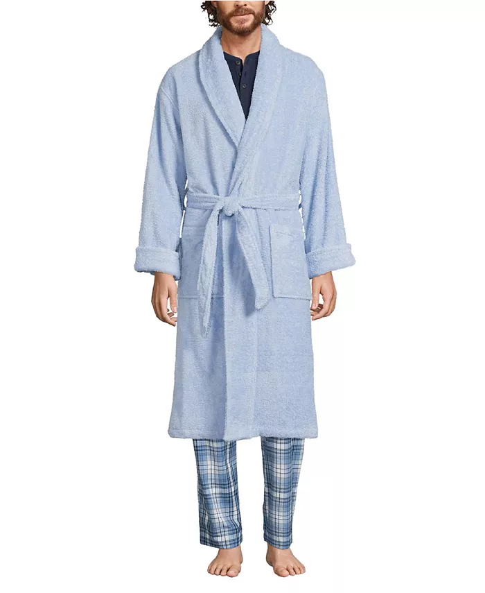 Мужской турецкий махровый халат до икры Lands' End, синий
Мужской турецкий махровый халат до икры Lands' End, синий