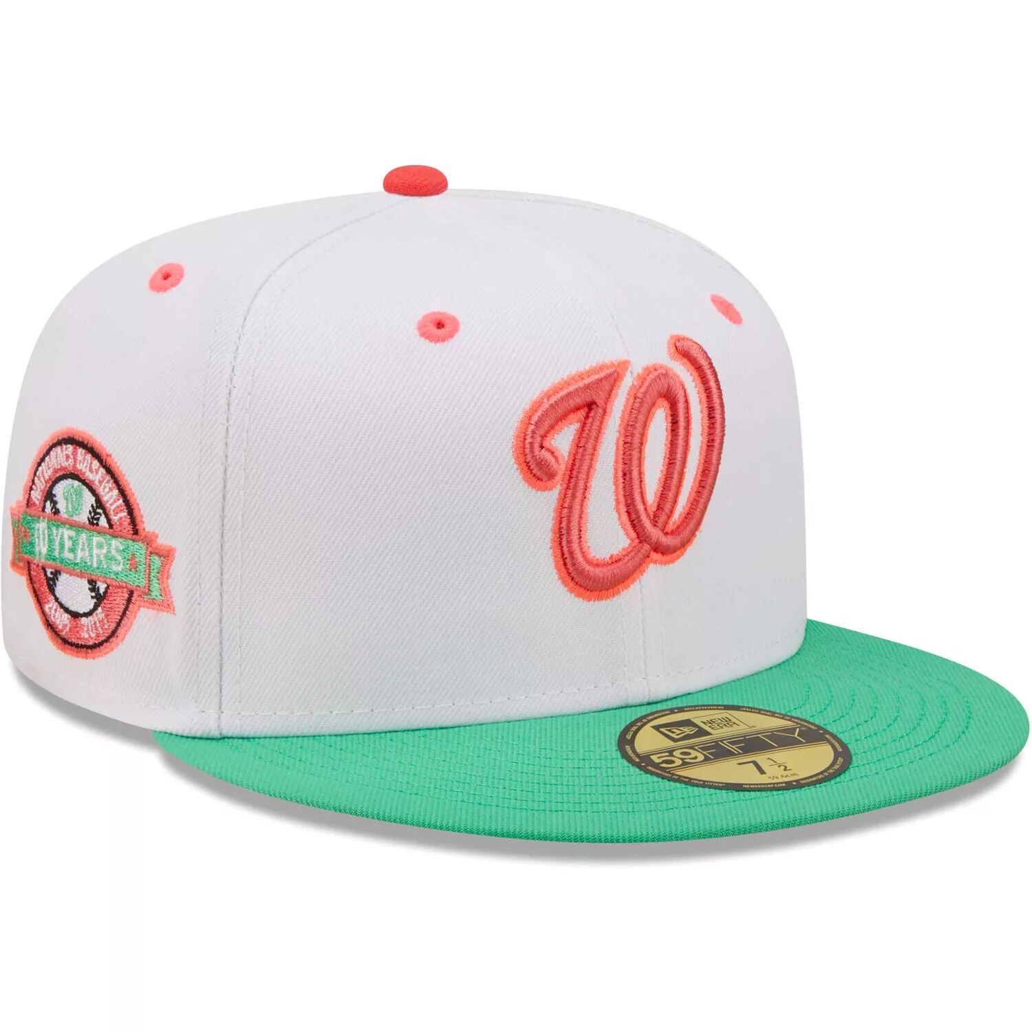 Мужская облегающая шляпа New Era белого/зеленого цвета Washington Nationals 10th Anniversary Watermelon Lolli 59FIFTY
Мужская облегающая шляпа New Era белого/зеленого цвета Washington Nationals 10th Anniversary Watermelon Lolli 59FIFTY