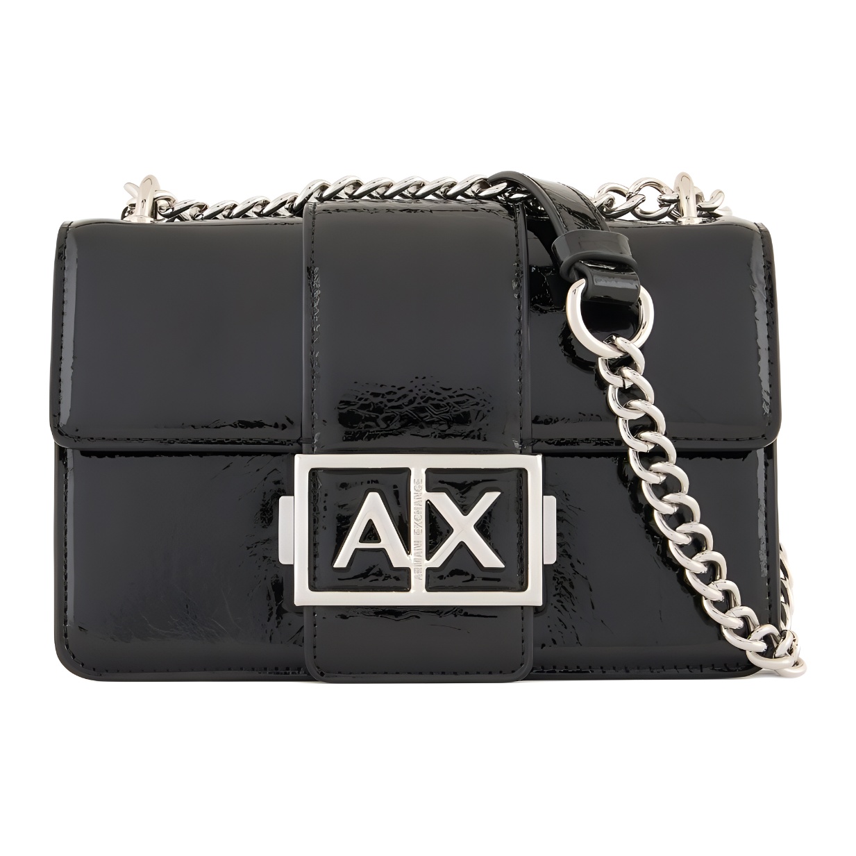 ARMANI EXCHANGE Кожаная сумка через плечо женская черная, Black 
ARMANI EXCHANGE Кожаная сумка через плечо женская черная, Black