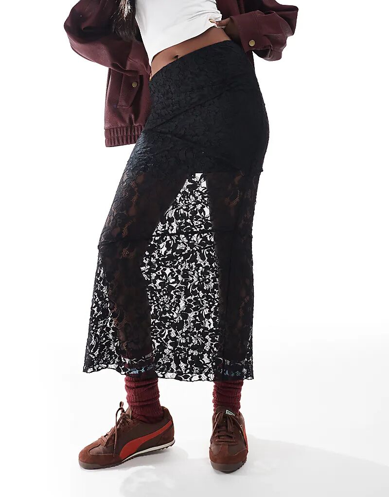 Макси-юбка из кружева с отделкой швами и мини-подкладкой черного цвета ASOS DESIGN
Макси-юбка из кружева с отделкой швами и мини-подкладкой черного цвета ASOS DESIGN