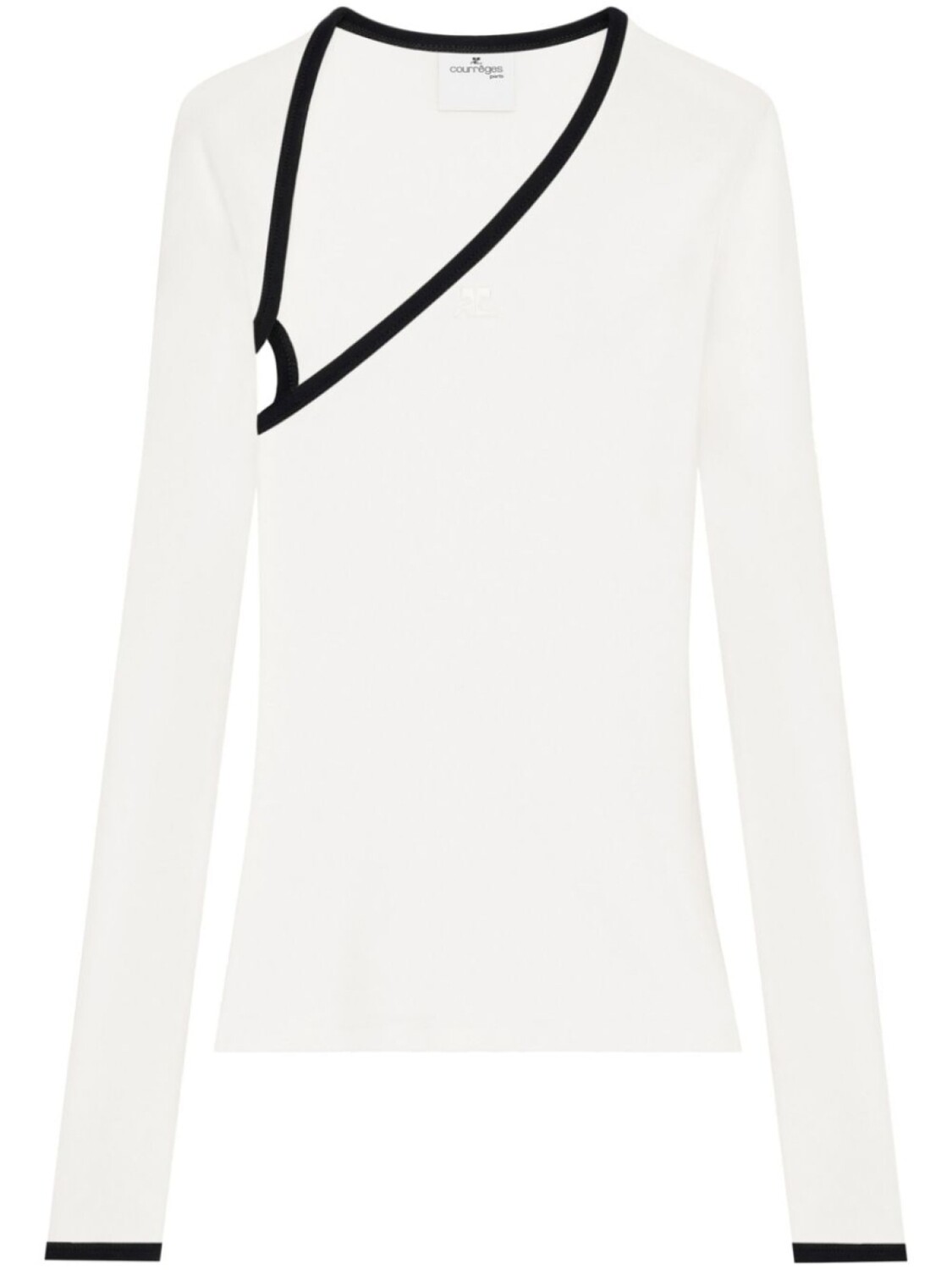 Courrèges футболка Slash с контрастной отделкой, белый 
Courrèges футболка Slash с контрастной отделкой, белый