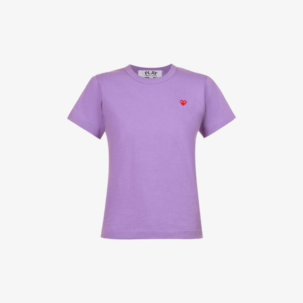 Футболка из хлопкового джерси с вышивкой в виде сердца Comme des Garçons, фиолетовый
Футболка из хлопкового джерси с вышивкой в виде сердца Comme des Garçons, фиолетовый