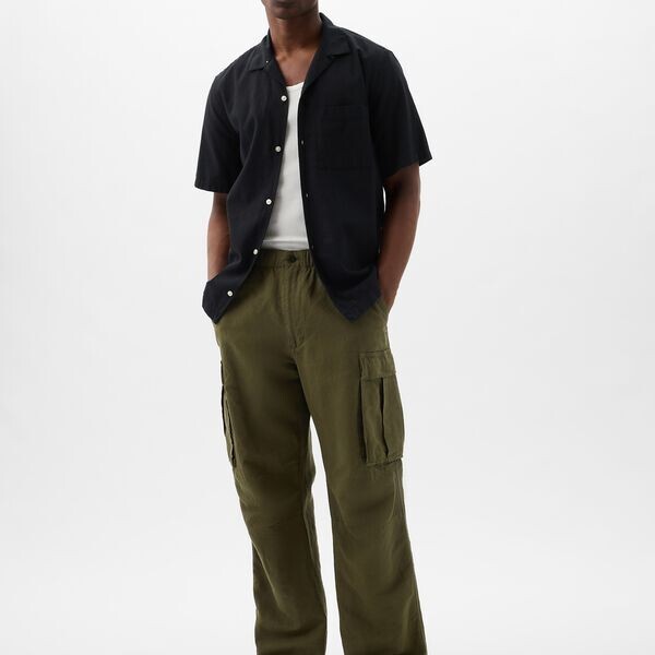 Брюки-Парашюты cargo из льна и хлопка Gap, зеленый
Брюки-Парашюты cargo из льна и хлопка Gap, зеленый