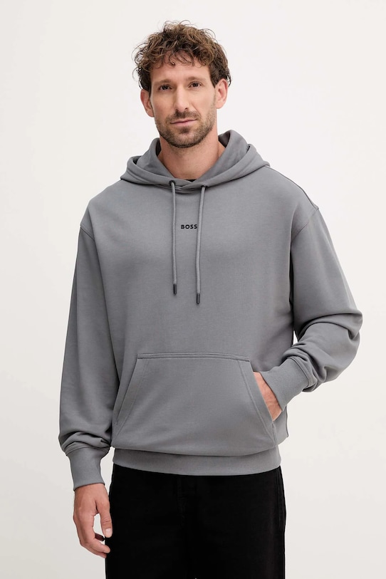 Хлопковая толстовка Boss Orange, серый
Хлопковая толстовка Boss Orange, серый