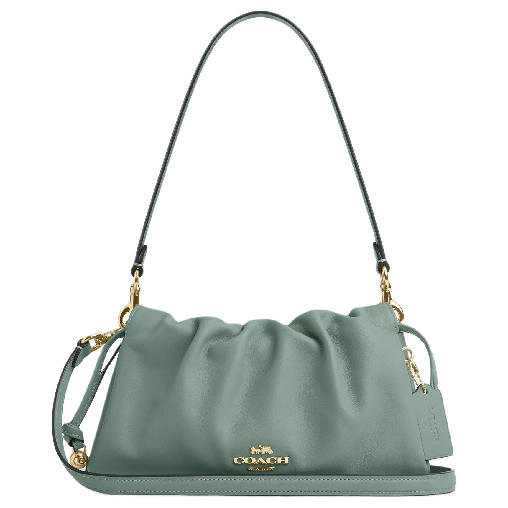 COACH Кожаная сумка кроссбоди через плечо среднего размера женская золотистая с шалфейно-зеленым
COACH Кожаная сумка кроссбоди через плечо среднего размера женская золотистая с шалфейно-зеленым