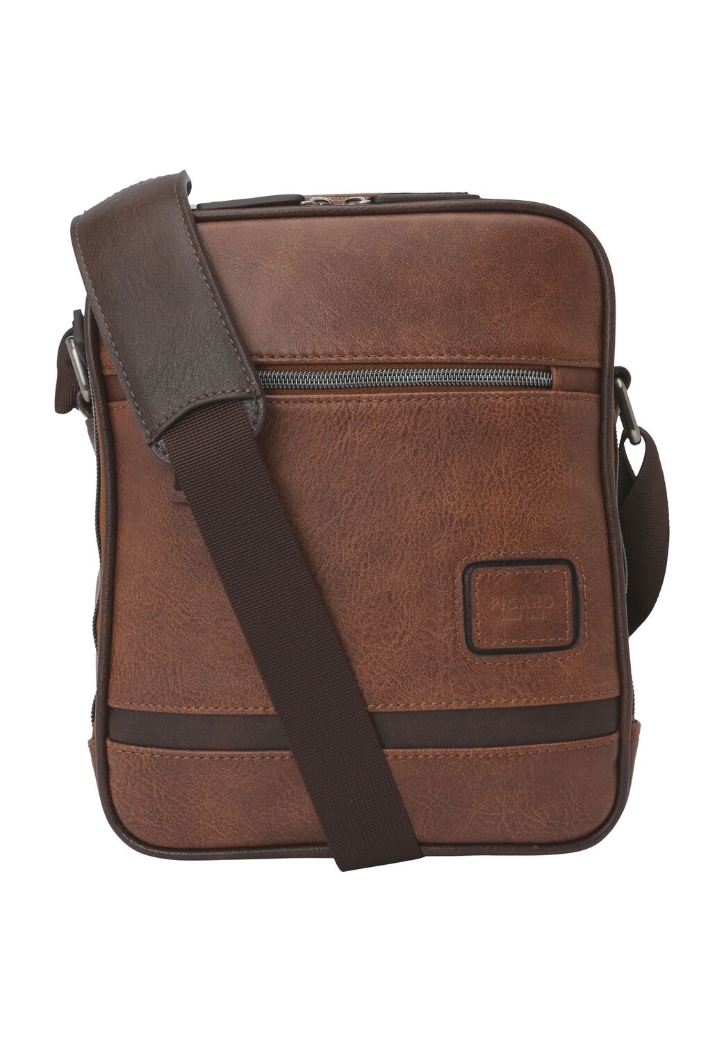 Деловая сумка Breakers, кожа, тиснение логотипа, переднее отделение, мужская PICARD, цвет Whisky