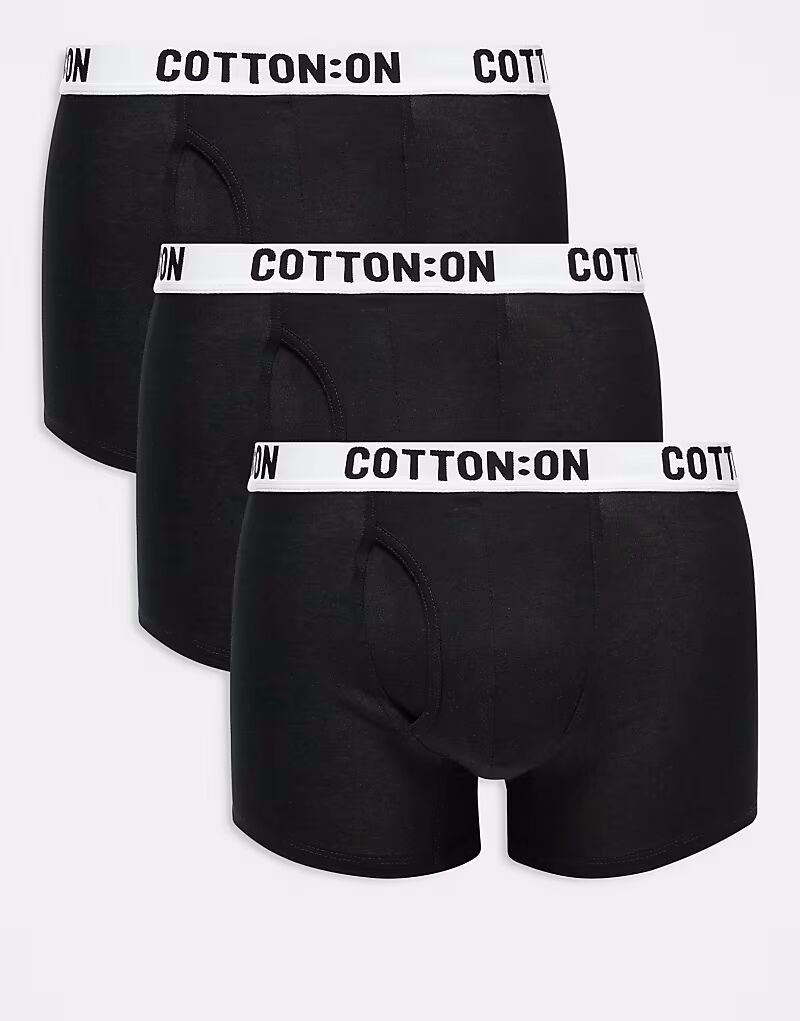 Комплект из 3 пар трусов-боксеров черного цвета Cotton On
Комплект из 3 пар трусов-боксеров черного цвета Cotton On