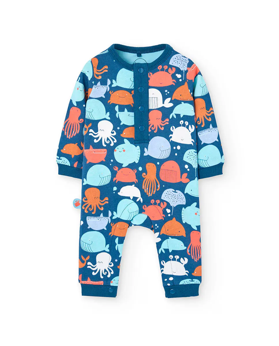 Хлопковый комбинезон для мальчика с фантазийным принтом Boboli, синий индиго
Хлопковый комбинезон для мальчика с фантазийным принтом Boboli, синий индиго