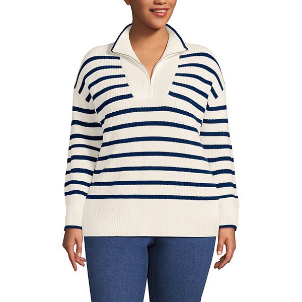 Plus size джемпер Drifter из хлопка с четвертью молнии Lands' End
Plus size джемпер Drifter из хлопка с четвертью молнии Lands' End