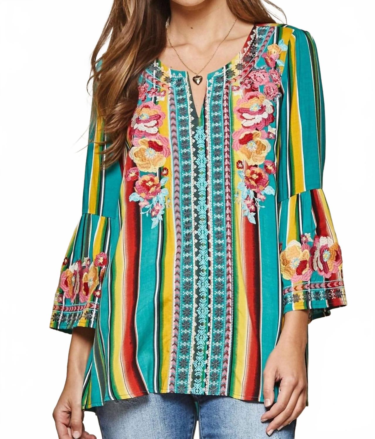 Топ с полосками и вышивкой в стиле Саут-Бич бирюзового цвета ANDREE BY UNIT
Топ с полосками и вышивкой в стиле Саут-Бич бирюзового цвета ANDREE BY UNIT