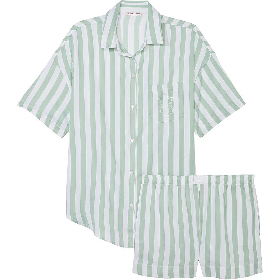 Розовый комплект пижамы из модала и хлопка, Голубой комплект пижамы с полосками и полумесяцами, Женская пижама в полоску морской соли Victoria's Secret
Розовый комплект пижамы из модала и хлопка, Голубой комплект пижамы с полосками и полумесяцами, Женская пижама в полоску морской соли Victoria's Secret