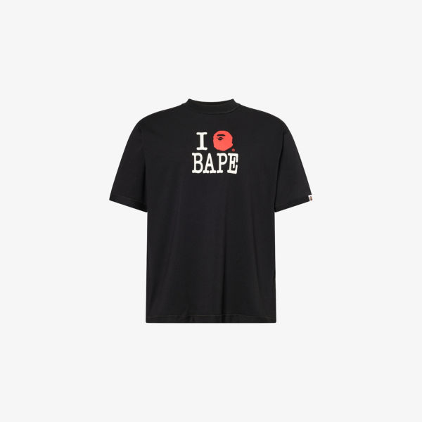 Футболка из хлопкового джерси с принтом бренда Brand-Print A Bathing Ape, черный
Футболка из хлопкового джерси с принтом бренда Brand-Print A Bathing Ape, черный