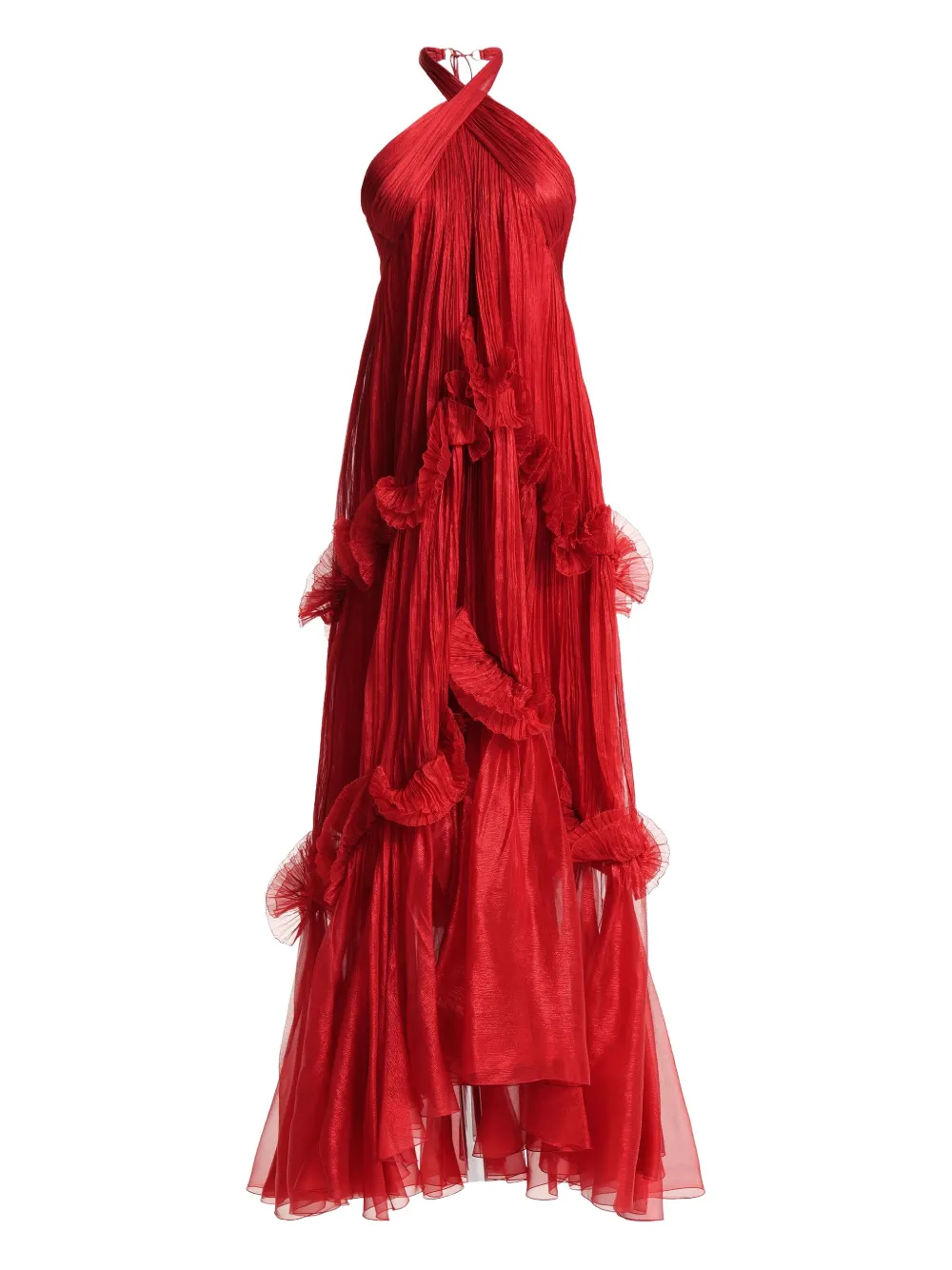Платье с вырезом халтер и оборками Maria Lucia Hohan, красный
Платье с вырезом халтер и оборками Maria Lucia Hohan, красный