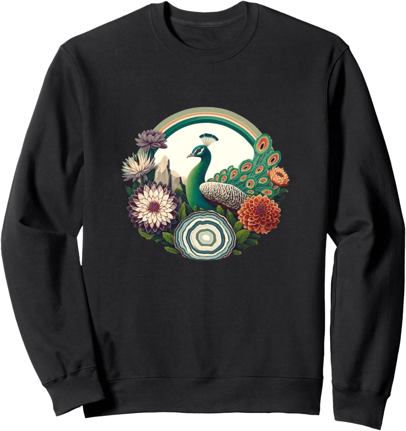 Иллюстрация павлина. Нарядная толстовка с изображением павлина Peacock Retro Snugg, черный
Иллюстрация павлина. Нарядная толстовка с изображением павлина Peacock Retro Snugg, черный