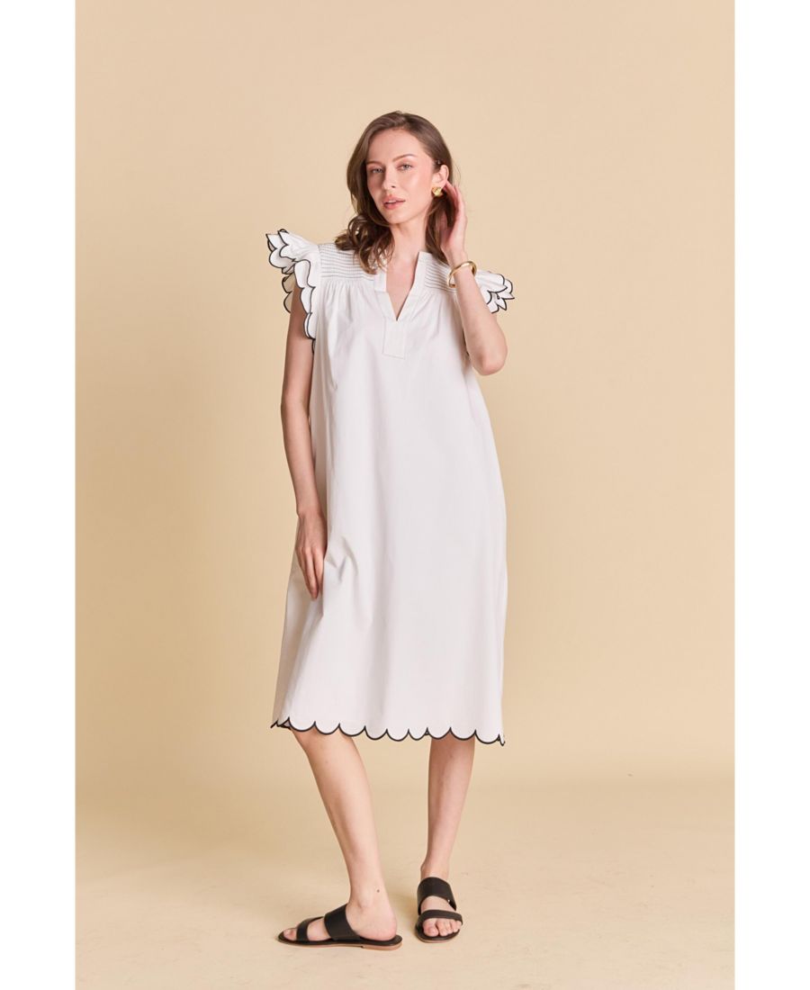 Женское миди-платье с фестончатым краем English Factory, White/black
Женское миди-платье с фестончатым краем English Factory, White/black