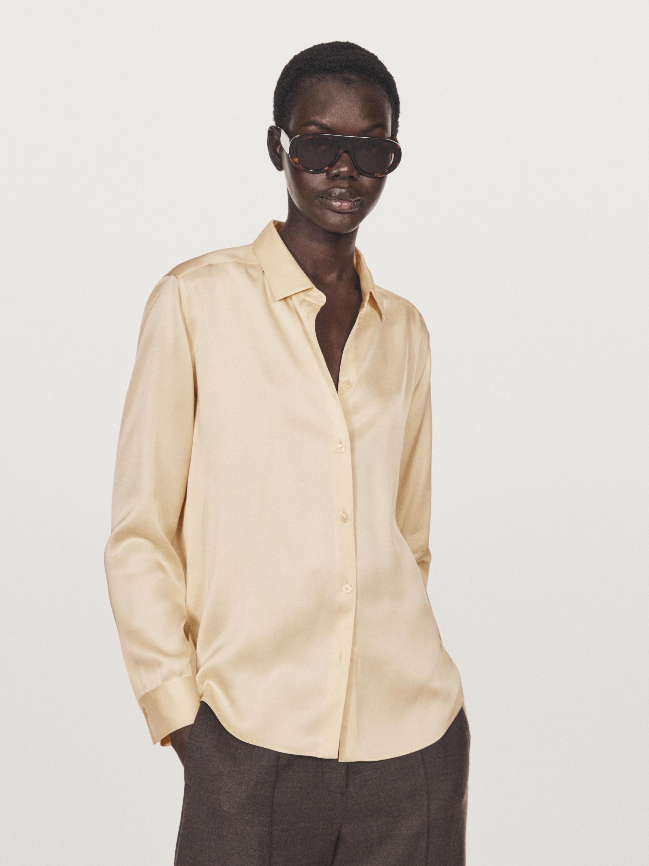 Струящаяся атласная рубашка Massimo Dutti, Vanilla
Струящаяся атласная рубашка Massimo Dutti, Vanilla