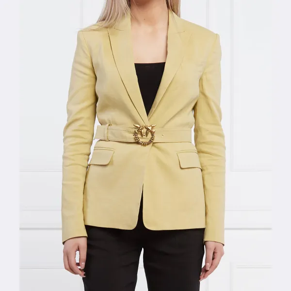 Элегантный льняной жакет приталенного кроя Empoli Pinko, желтый
Элегантный льняной жакет приталенного кроя Empoli Pinko, желтый