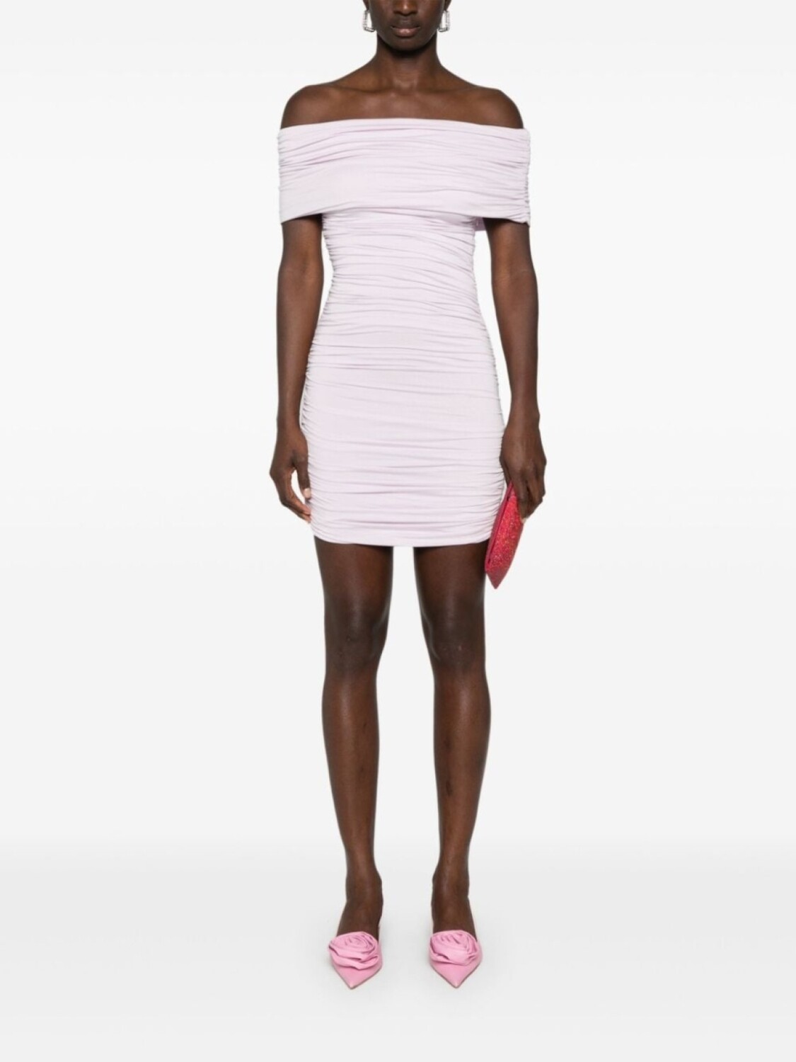 PNK платье мини с драпировкой и воротником-хомутом, розовый
PNK платье мини с драпировкой и воротником-хомутом, розовый