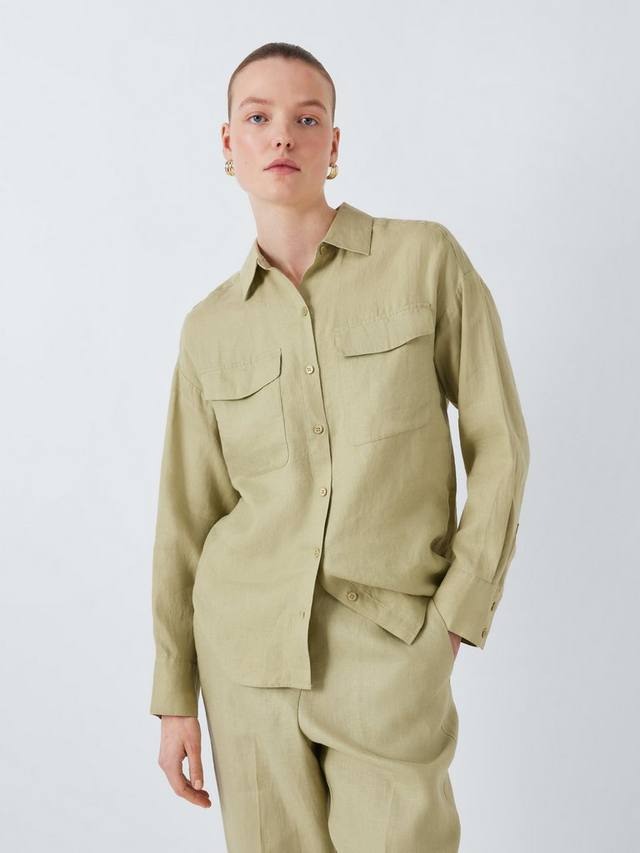 Льняная рубашка с карманом John Lewis, Sage Green
Льняная рубашка с карманом John Lewis, Sage Green