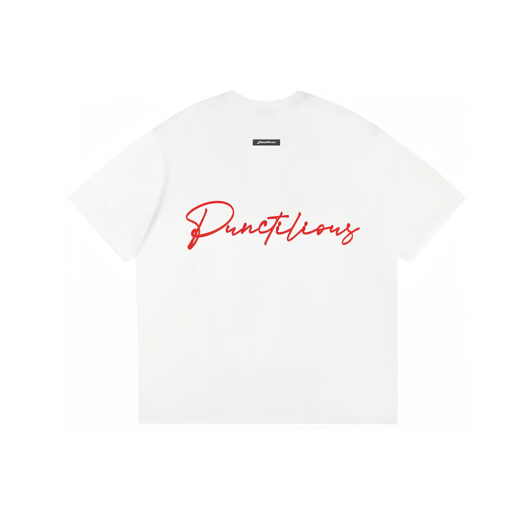 Футболка унисекс PUNCTILIOUS, белая (красная)
Футболка унисекс PUNCTILIOUS, белая (красная)