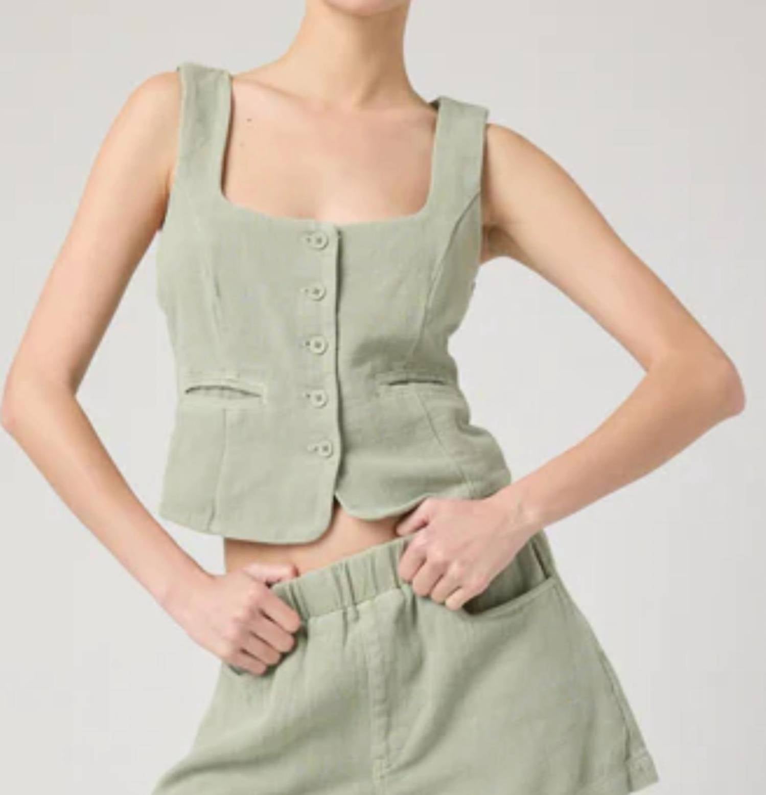 Льняной жилет David в цвете шалфей Blank, зеленый
Льняной жилет David в цвете шалфей Blank, зеленый