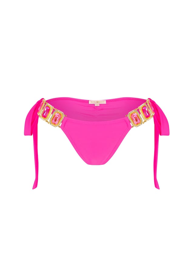 Плавки бикини в бразильском стиле Boujee с завязками по бокам и стильной отделкой камнями Moda Minx, розовый
Плавки бикини в бразильском стиле Boujee с завязками по бокам и стильной отделкой камнями Moda Minx, розовый