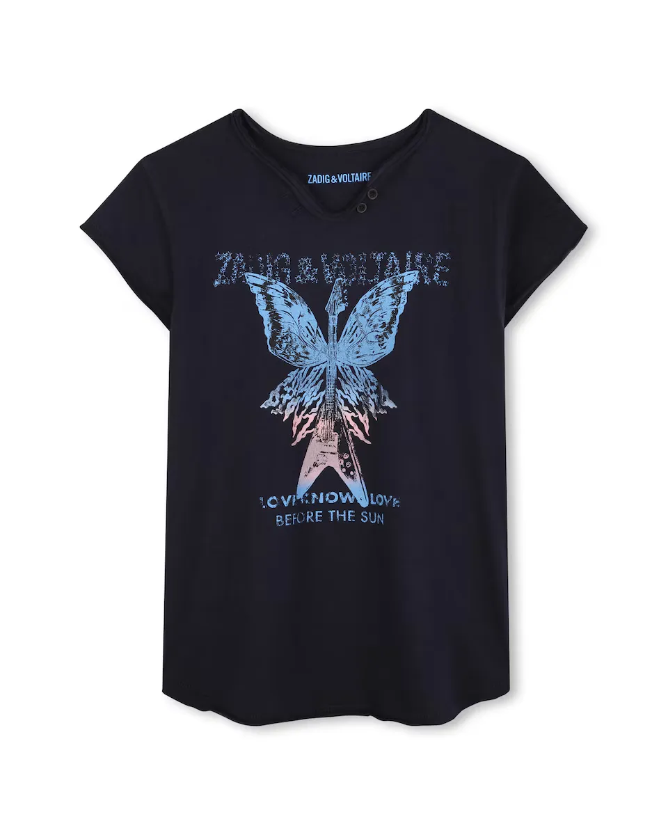 Футболка из хлопка для девочек на пуговицах на горловине Zadig & Voltaire, тёмно-синий
Футболка из хлопка для девочек на пуговицах на горловине Zadig & Voltaire, тёмно-синий