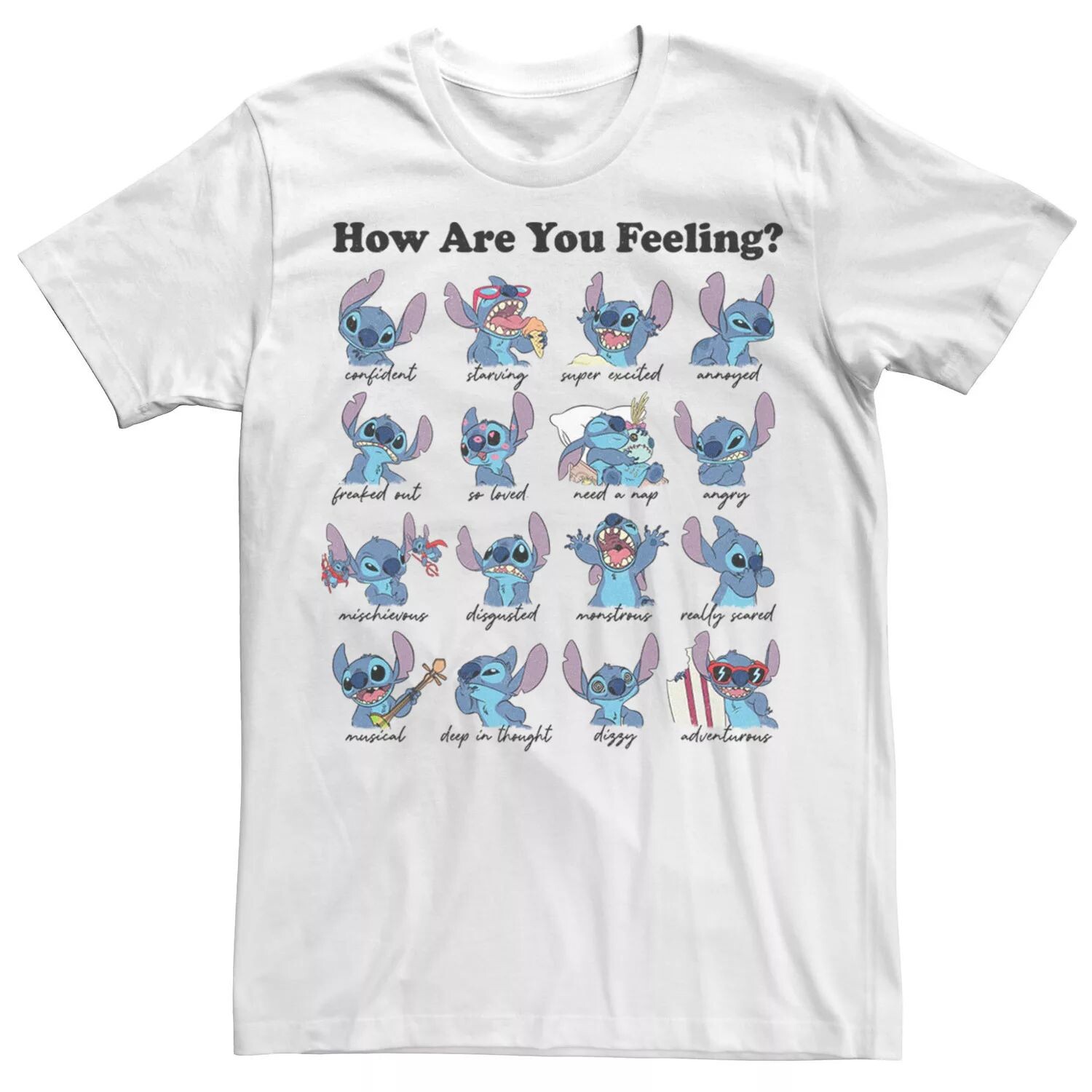 Мужская футболка с плакатом Lilo & Stitch Stitch Moods Disney
Мужская футболка с плакатом Lilo & Stitch Stitch Moods Disney