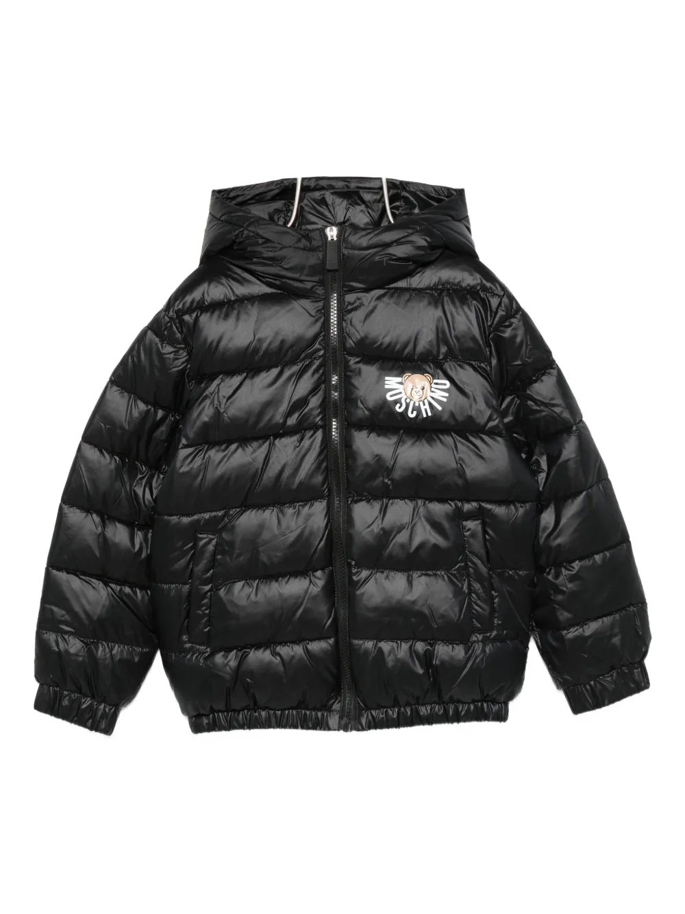 Утепленная куртка с логотипом Moschino Kids, черный 
Утепленная куртка с логотипом Moschino Kids, черный