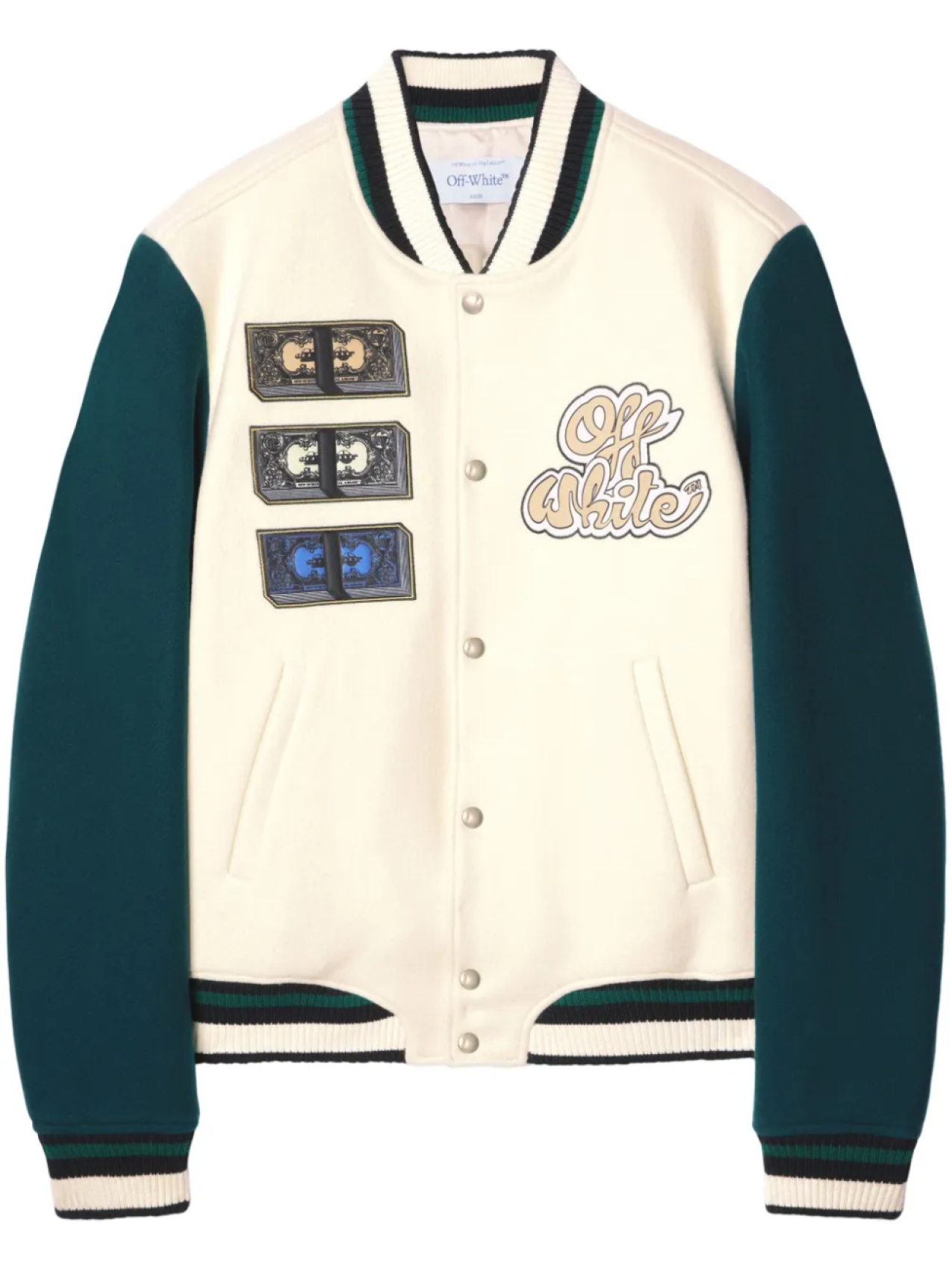 Off-White бомбер Cash, белый
Off-White бомбер Cash, белый