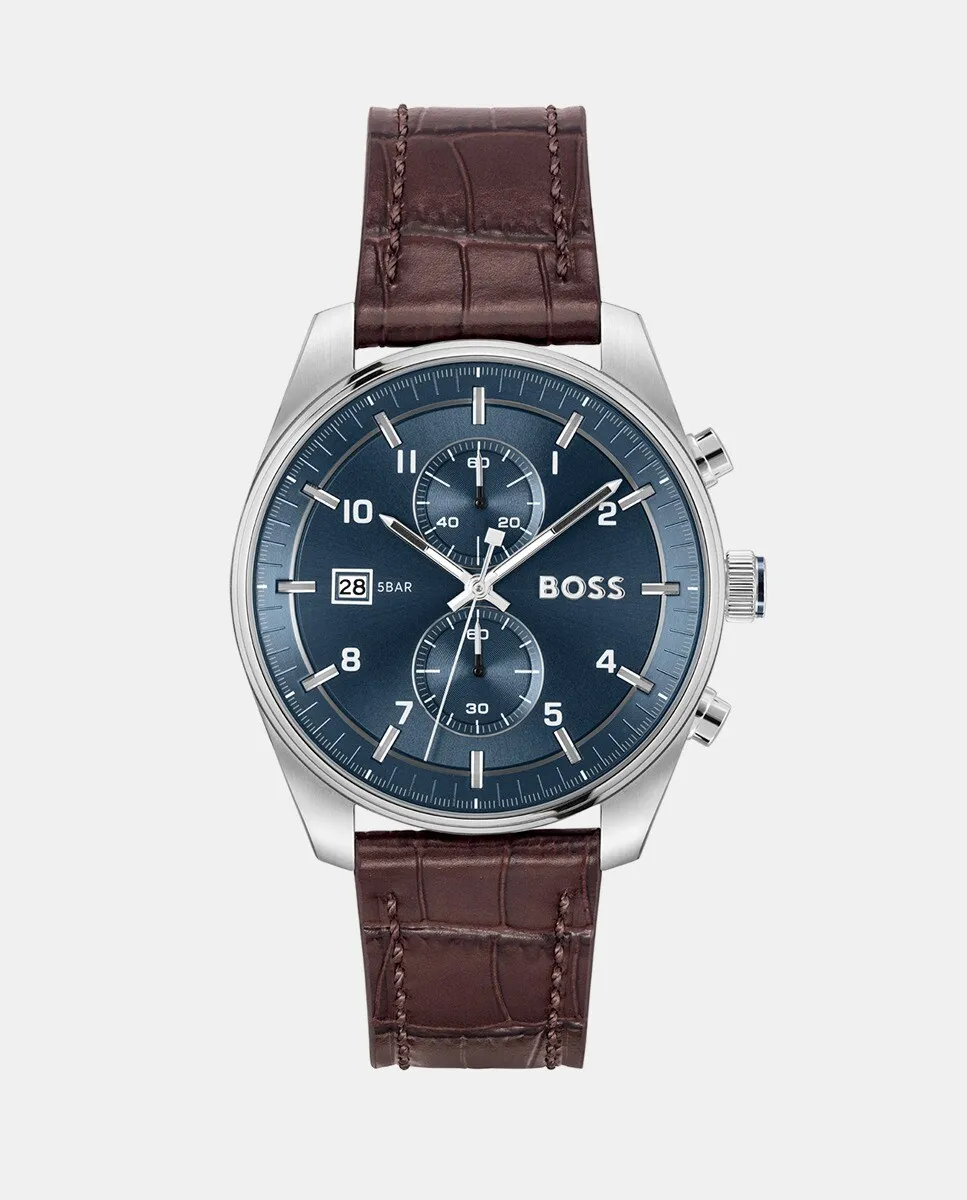 Skytraveller 1514194 Коричневые кожаные мужские часы с хронографом Boss
Skytraveller 1514194 Коричневые кожаные мужские часы с хронографом Boss