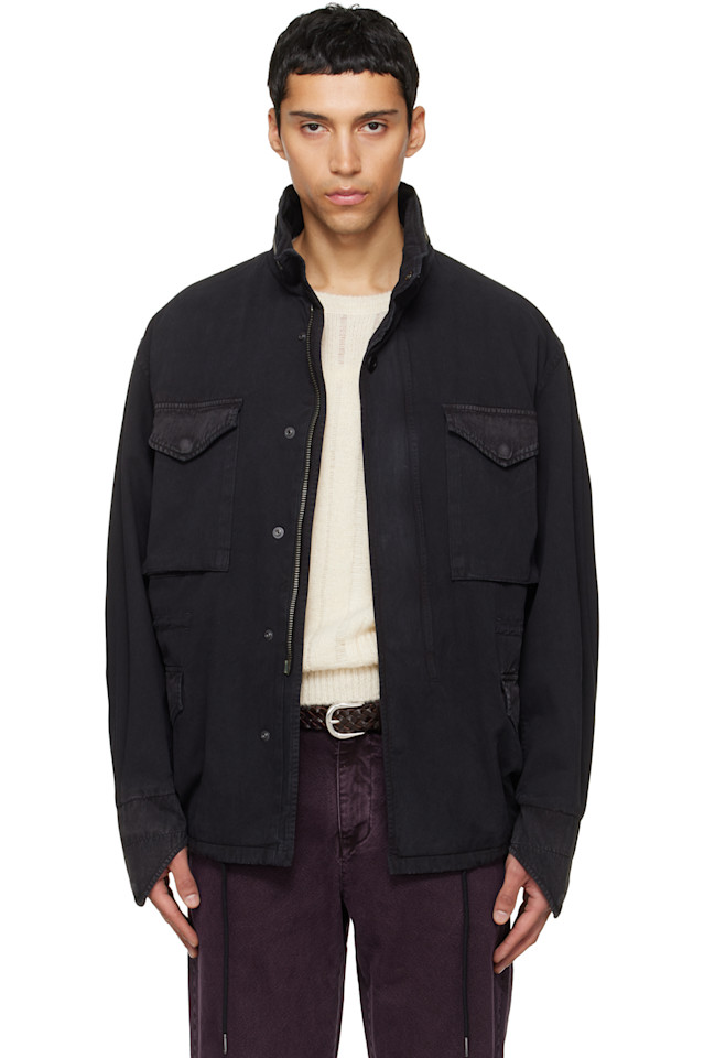 Tonywack Черная хлопчатобумажная полевая куртка, окрашенная в готовом виде
Tonywack Черная хлопчатобумажная полевая куртка, окрашенная в готовом виде