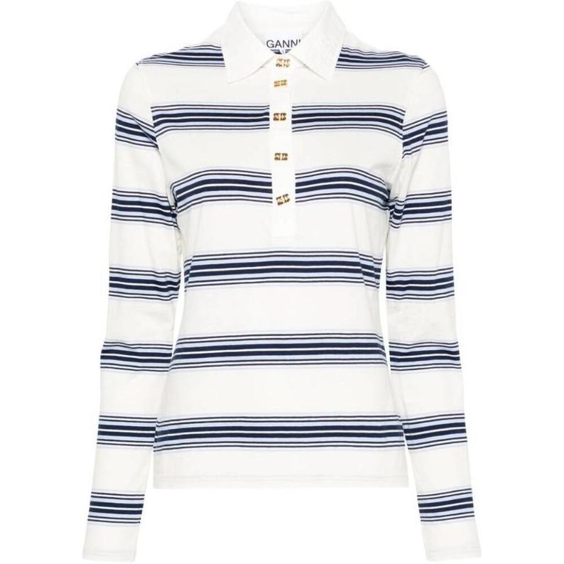 Рубашка-поло Drapey Drapey Melange Trousers GANNI, белый
Рубашка-поло Drapey Drapey Melange Trousers GANNI, белый