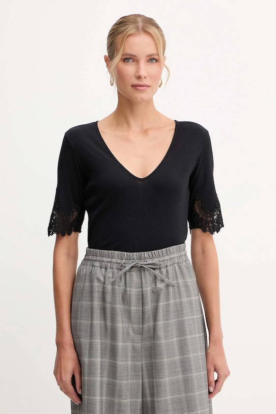 Хлопковая футболка Twinset, черный
Хлопковая футболка Twinset, черный