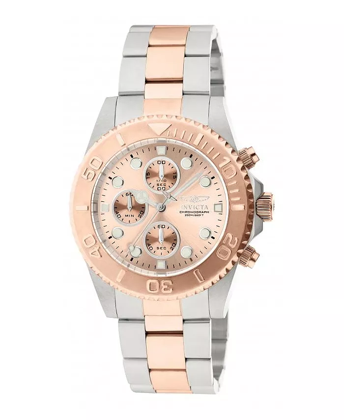 Мужские часы 1775 Pro Diver Quartz Chronograph с розовым золотым циферблатом Invicta, золотой
Мужские часы 1775 Pro Diver Quartz Chronograph с розовым золотым циферблатом Invicta, золотой