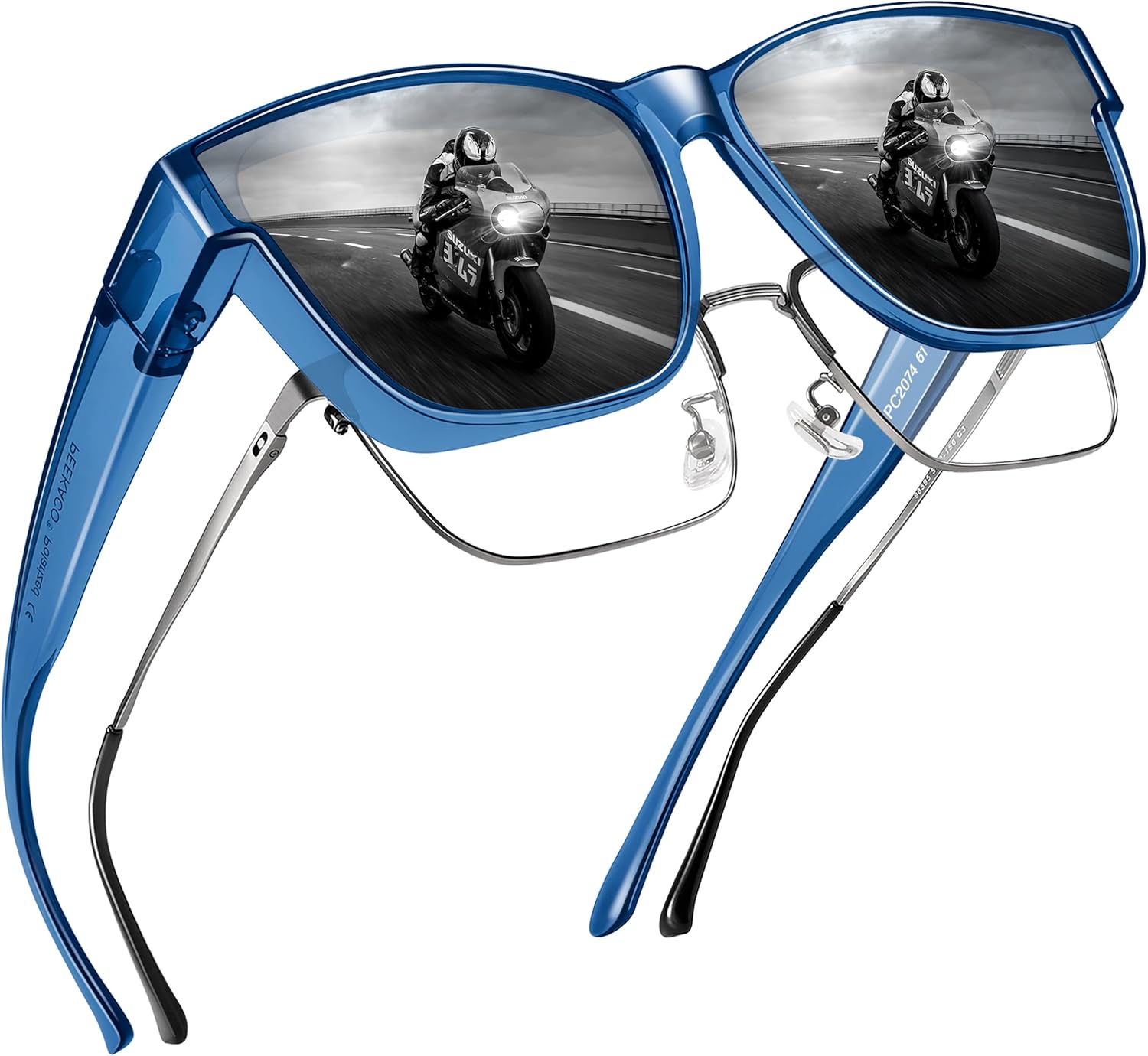 Поляризованные солнцезащитные очки, надеваемые поверх обычных очков, для женщин и мужчин, большие квадратные летние очки с защитой от УФ-излучения UV400 Peekaco, A04 Navy Blue Frame/Grey Lens
Поляризованные солнцезащитные очки, надеваемые поверх обычных очков, для женщин и мужчин, большие квадратные летние очки с защитой от УФ-излучения UV400 Peekaco, A04 Navy Blue Frame/Grey Lens